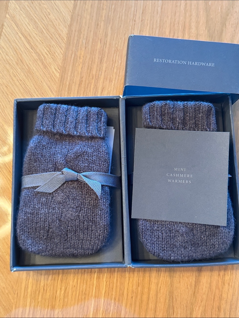 Restoration Hardware mini cashmere warmers